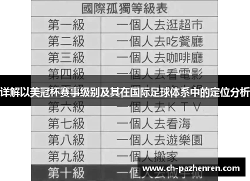 详解以美冠杯赛事级别及其在国际足球体系中的定位分析
